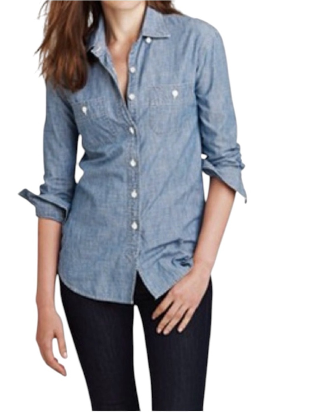 J crew Selvedge chambray button down shirt cotton women’s size 00
